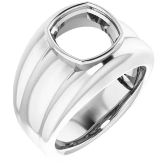 Mens Solitaire Flush Ring