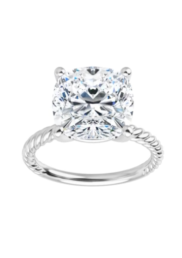 Women's Elegant Roped Solitaire Ring