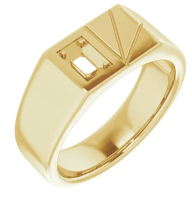 Mens Square Bezeled Solitaire Ring