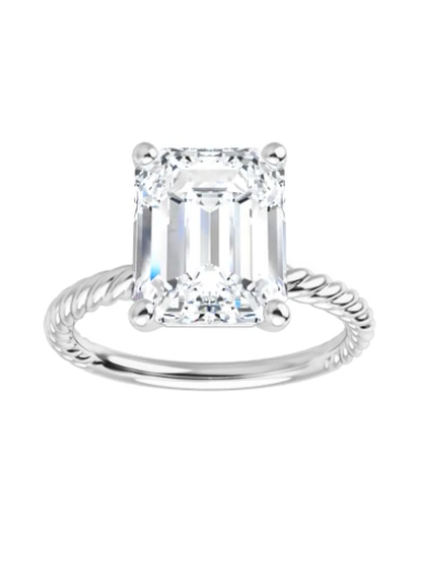 Women's Elegant Roped Solitaire Ring