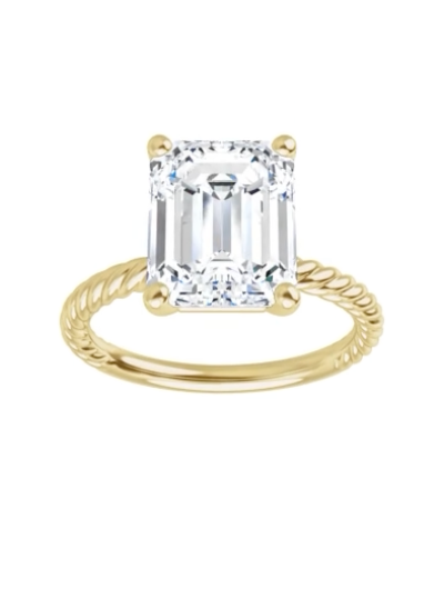 Women's Elegant Roped Solitaire Ring