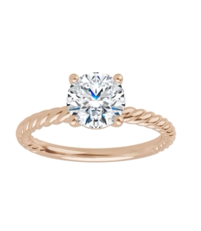 Women's Elegant Roped Solitaire Ring