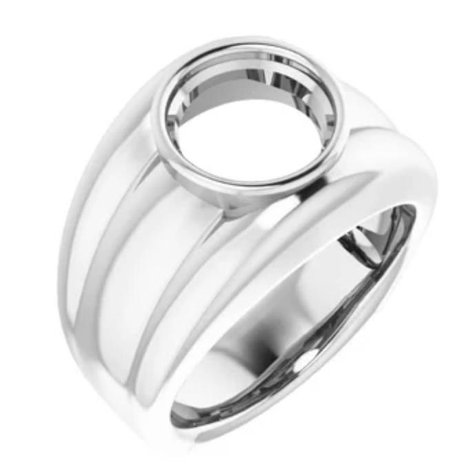 Mens Solitaire Flush Ring