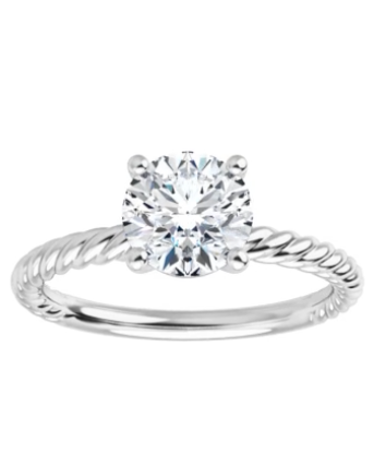 Women's Elegant Roped Solitaire Ring