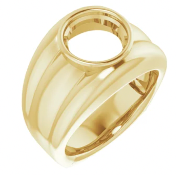 Mens Solitaire Flush Ring