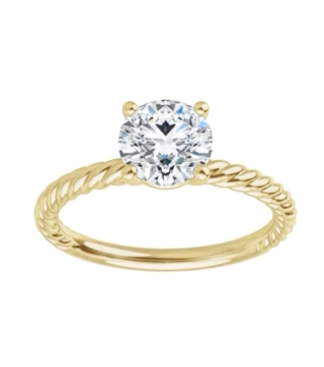 Women's Elegant Roped Solitaire Ring