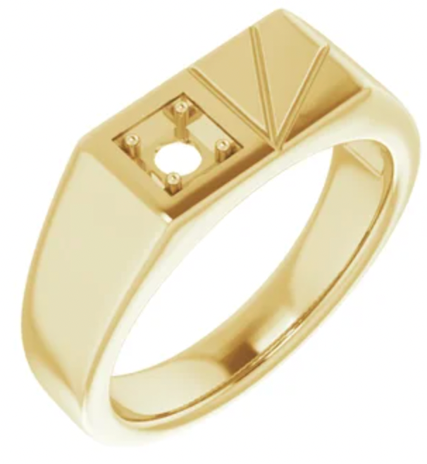 Mens Square Bezeled Solitaire Ring